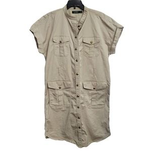 Lauren Ralph Lauren Women's 14 Beige Cargo Shirt Dress